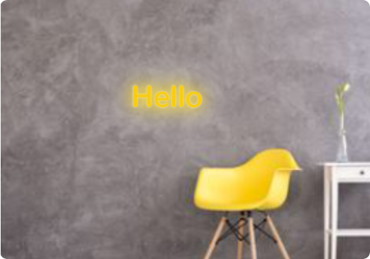 Custom text: Hello